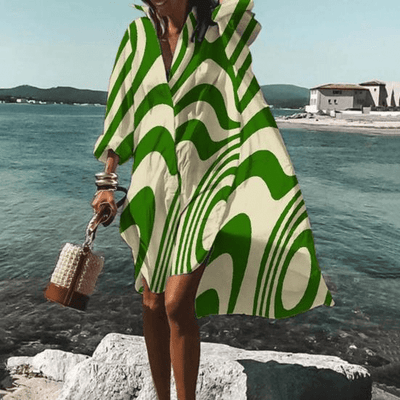 Elle&Vire - Einzigartiges Print Knielanges Kleid