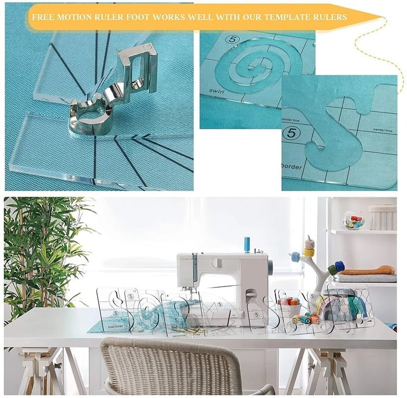 Quilt Schablonen-Lineal Set | 11 Acryl Nähvorlagen | Präzisions-Nähwerkzeug