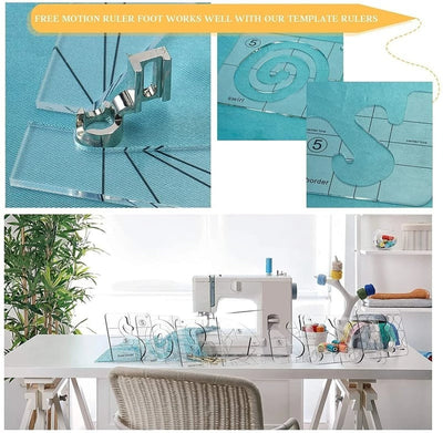 Quilt Schablonen-Lineal Set | 11 Acryl Nähvorlagen | Präzisions-Nähwerkzeug