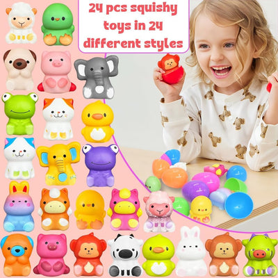 🔥Ostern Beste Geschenk 50% RABATT-🎁24 STÜCKE Gefüllte Oster Eier Langsam Aufsteigende Squishy Spielzeuge