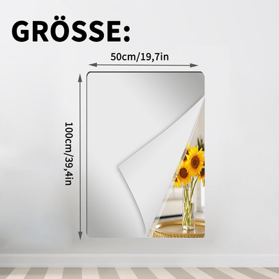 GlanzSicher Unzerbrechlicher Spiegel | Flexible PET-Spiegelfolie | Bruchsicher, kindersicher & selbstklebend