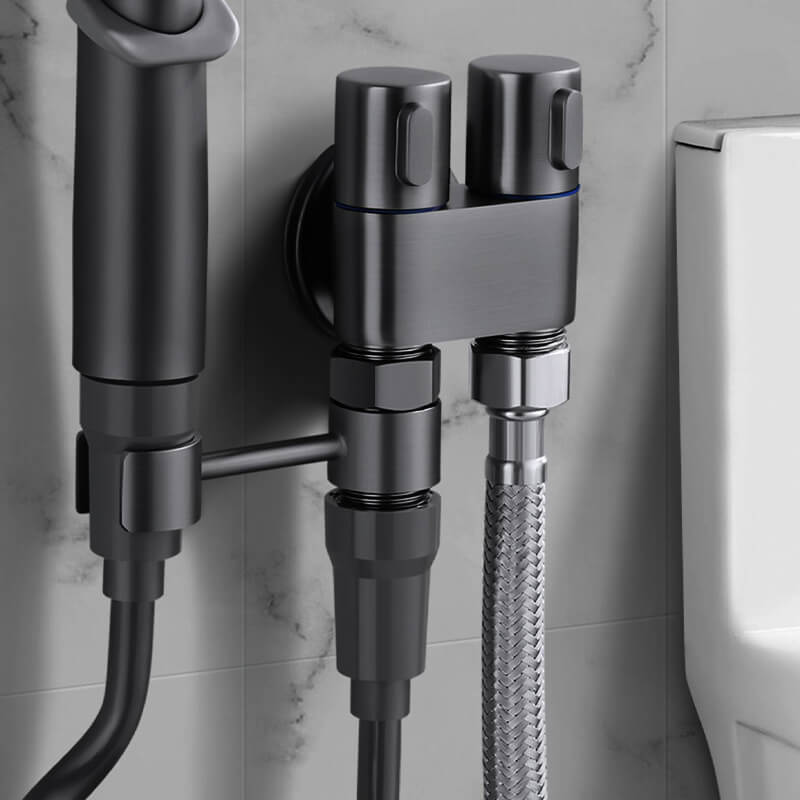 2-Wege Wasserhahnventil aus Messing | 1-in-2-out Umschaltventil | Doppelsteuerung für Dusche & Bidet