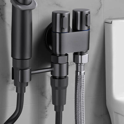 2-Wege Wasserhahnventil aus Messing | 1-in-2-out Umschaltventil | Doppelsteuerung für Dusche & Bidet