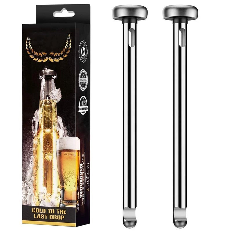 Edelstahl Bierkühlstab | Wiederverwendbarer Flaschenkühler | Für eiskaltes Bier bis zum letzten Schluck