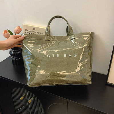 Damen Tragetasche | Große Tragetasche | Stylisch & Funktional | Kraftpapier & Polyester