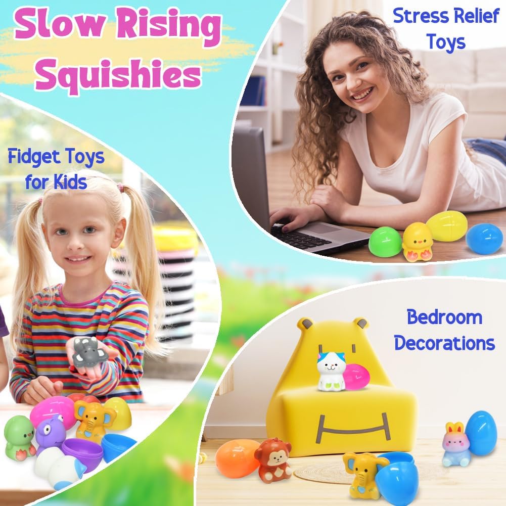 🔥Ostern Beste Geschenk 50% RABATT-🎁24 STÜCKE Gefüllte Oster Eier Langsam Aufsteigende Squishy Spielzeuge
