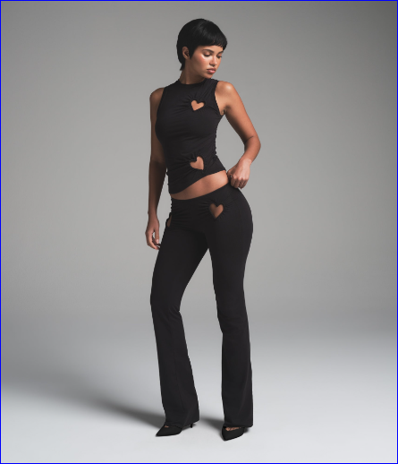 Damen Lounge Set | Herz-Details & Stretch-Komfort | Weiches, atmungsaktives Material