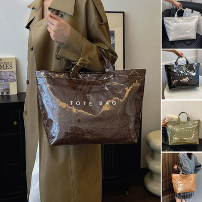 Damen Tragetasche | Große Tragetasche | Stylisch & Funktional | Kraftpapier & Polyester