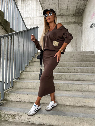 Elma | Kleid und Strickjacke im Set