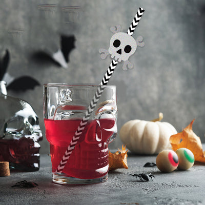 SchrecklicheStrohhalme™ Halloween Horror Papierstrohhalme (24 Stück)