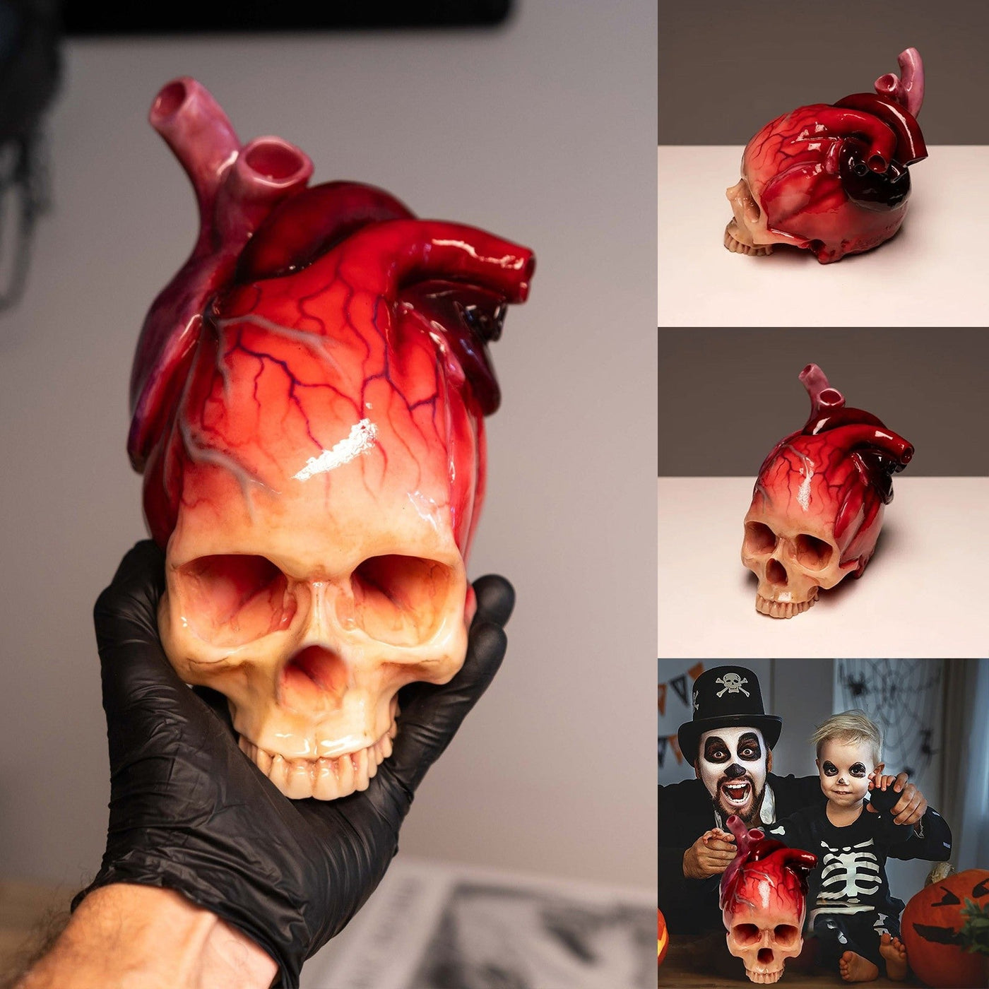 HerzSchädel™ Pumpscull Realistische Halloween-Schädel-Skulptur in Herzform