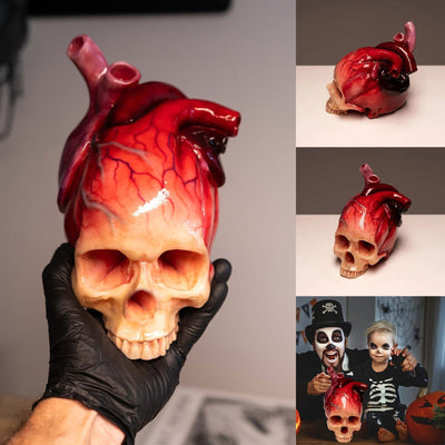 HerzSchädel™ Pumpscull Realistische Halloween-Schädel-Skulptur in Herzform