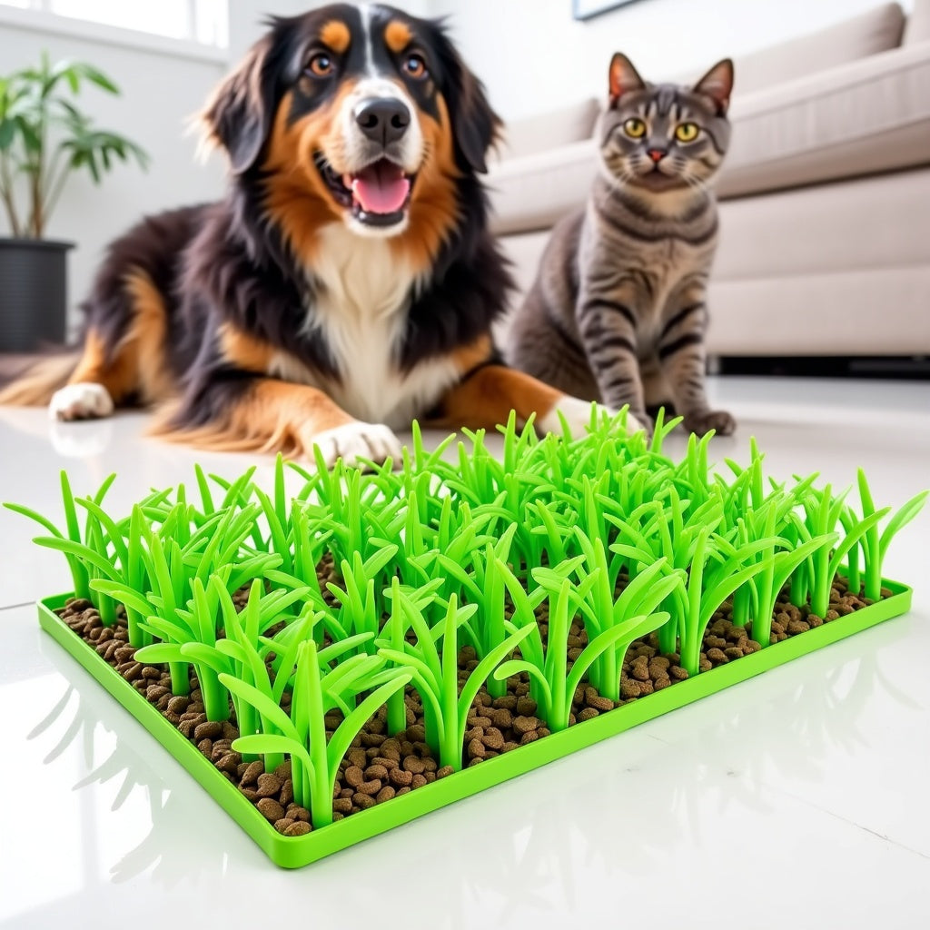 Langsamer Tierfutterspender Matte | Silikon Futterunterlage mit Saugfüßen | Fördert langsames Fressen & mentale Stimulation