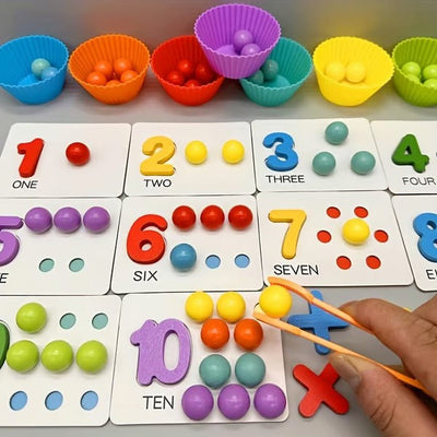 Mathematik Lernspielzeug Set | Bunte Holzperlen | Vorschule & Kindergarten