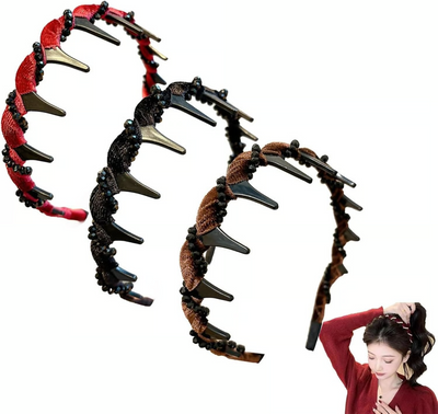 Vintage Wellen Haarreif | Mit Perlenverzierung & Volumeneffekt | Rutschfest & Druckfrei | Retro Eleganz