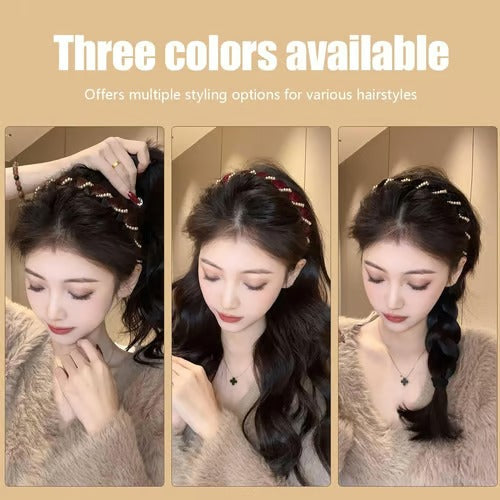 Vintage Wellen Haarreif | Mit Perlenverzierung & Volumeneffekt | Rutschfest & Druckfrei | Retro Eleganz