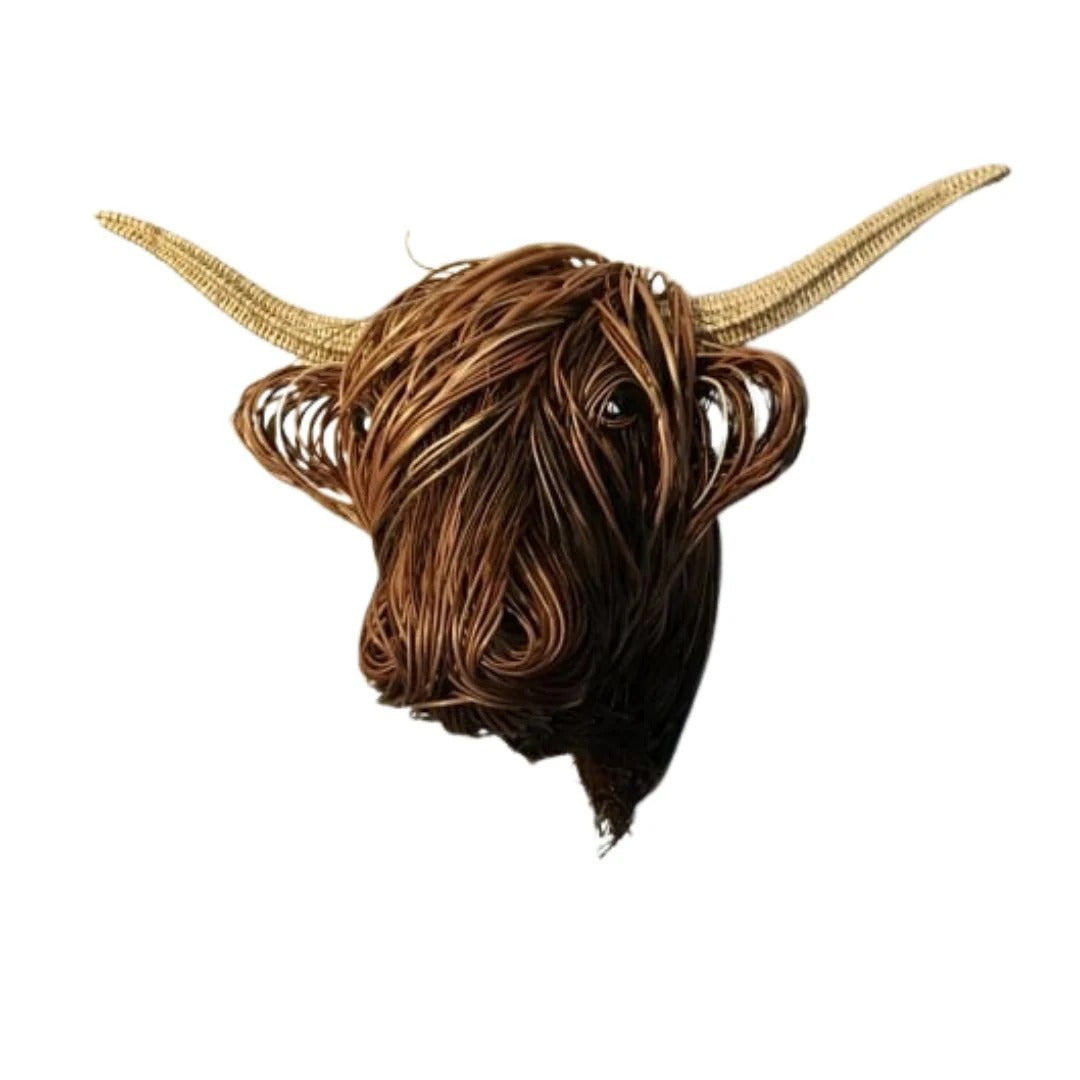 Handgefertigte Wanddeko | Resin Skulptur „Feeling Highland Cattle“ | Einzigartige Kunst für Wohnzimmer & Büro