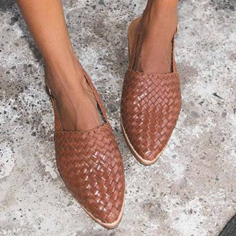 Linovero | Geflochtene Leder-Slipper mit mandelförmiger Spitze