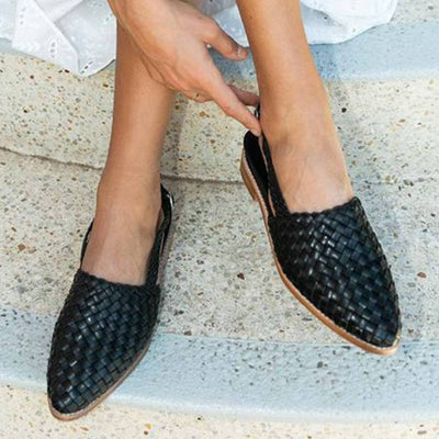 Linovero | Geflochtene Leder-Slipper mit mandelförmiger Spitze