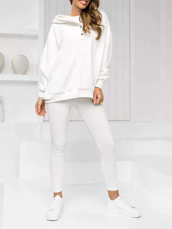 Damen Freizeitanzug Drei-teilig | Kapuzenjacke, Sweatshirt-Hose & Top | Weiches Material