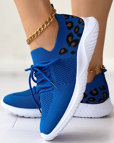 Karin Atmungsaktive Sneakers mit Leopardenmuster