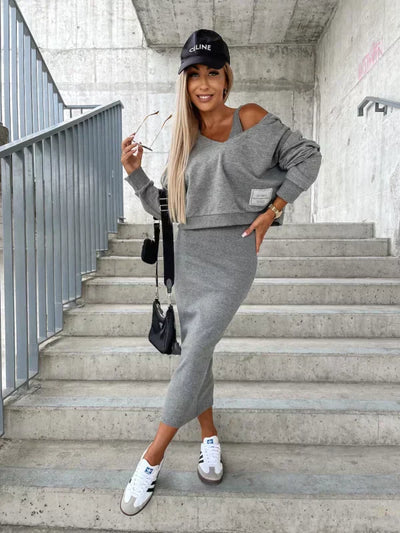 Elma | Kleid und Strickjacke im Set