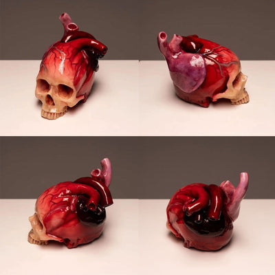 HerzSchädel™ Pumpscull Realistische Halloween-Schädel-Skulptur in Herzform