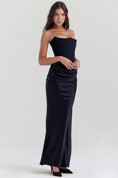 Ezra - Elegantes trägerloses Korsett Maxikleid