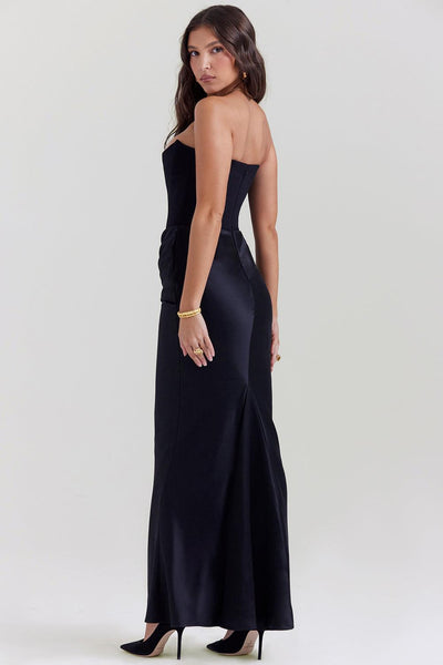 Ezra - Elegantes trägerloses Korsett Maxikleid