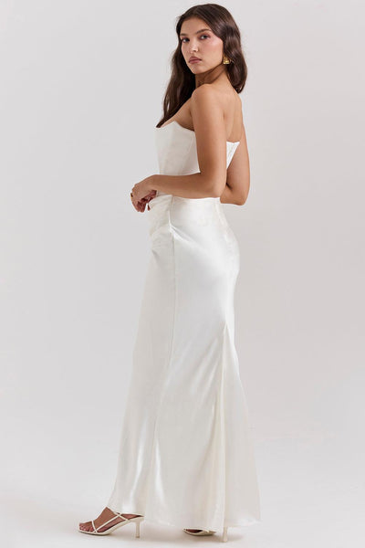 Ezra - Elegantes trägerloses Korsett Maxikleid