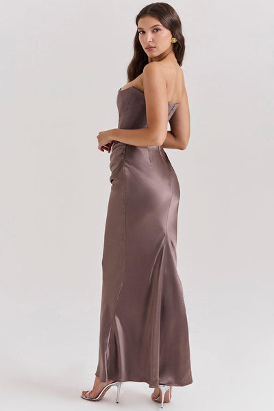 Ezra - Elegantes trägerloses Korsett Maxikleid