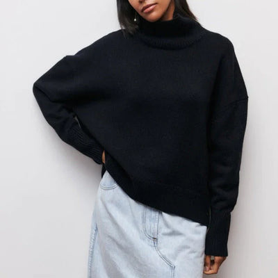 Olive | Rollkragenpullover gestrickt mit weichem Stoff