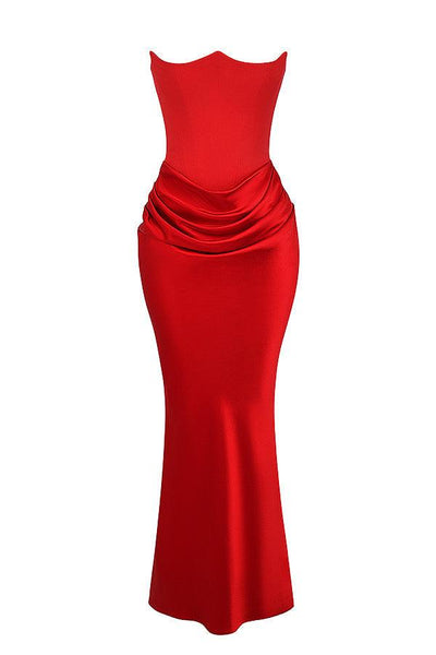 Ezra - Elegantes trägerloses Korsett Maxikleid