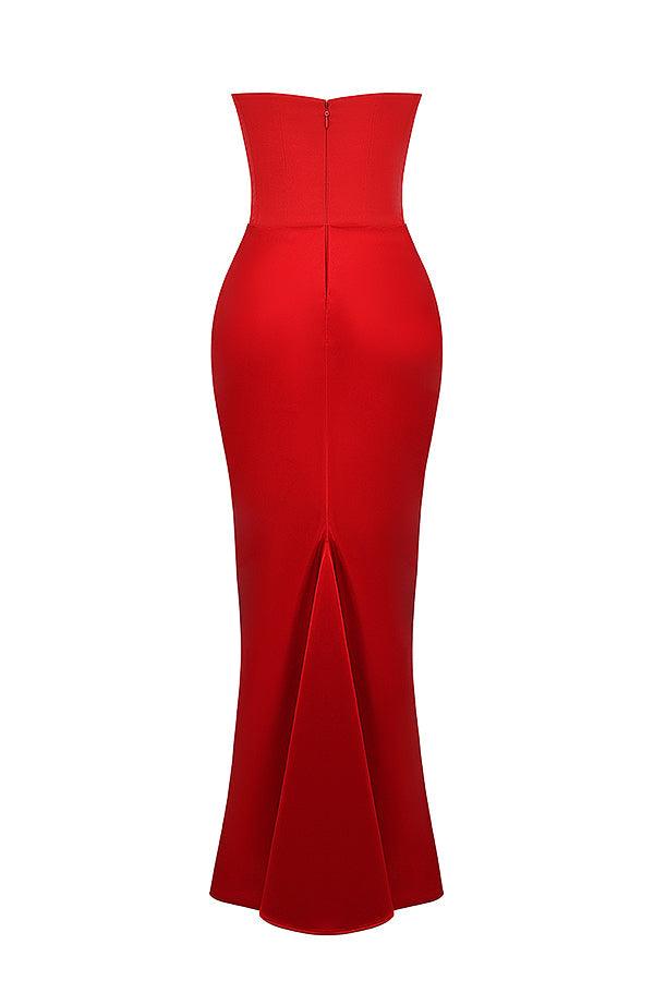 Ezra - Elegantes trägerloses Korsett Maxikleid