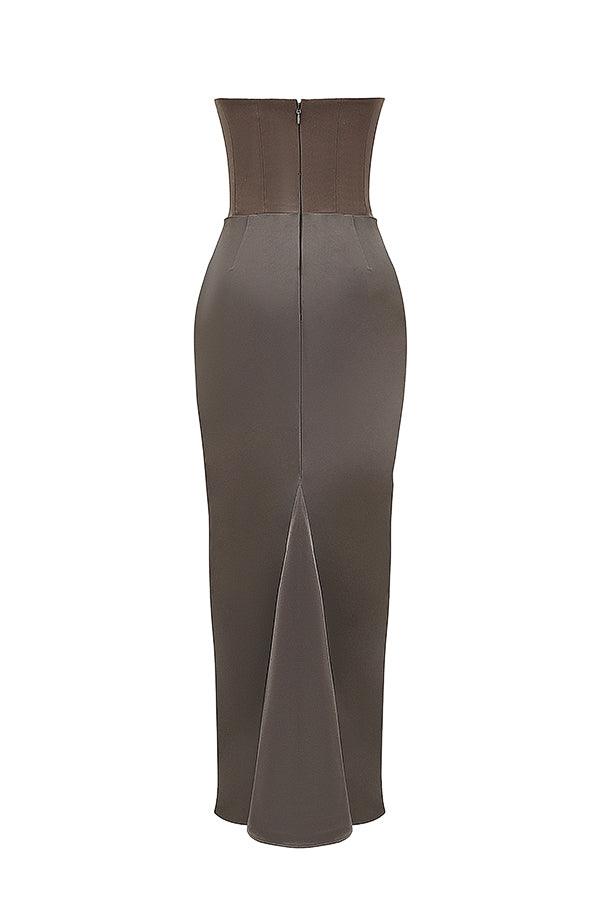 Ezra - Elegantes trägerloses Korsett Maxikleid