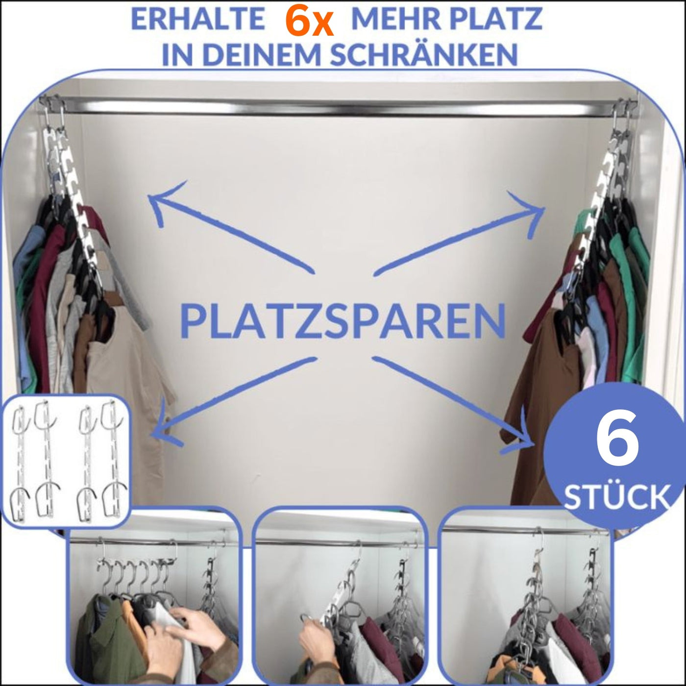 FlexAufhänger™ Maximiert den Platz in den Schränken