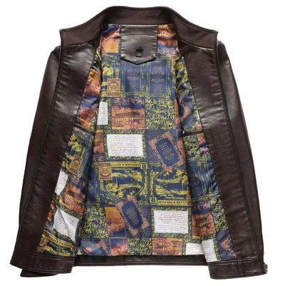 Herren Lederjacke | Echte Lederqualität | Mit Plüschfutter | Winddicht & Warm