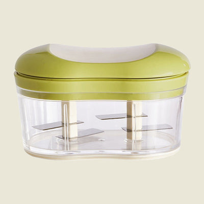 Handbetriebener Lebensmittelzerkleinerer | Stromlos & Kompakt | Edelstahlklingen | Manuelle Küchenhilfe