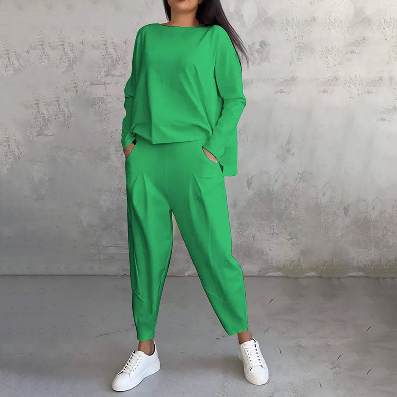 Agathe™ Langärmeliger Rundhalsausschnitt & Hose