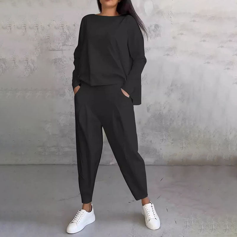 Agathe™ Langärmeliger Rundhalsausschnitt & Hose