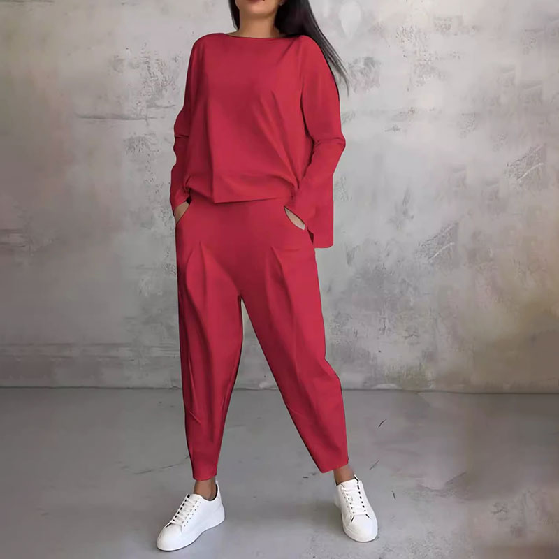 Agathe™ Langärmeliger Rundhalsausschnitt & Hose