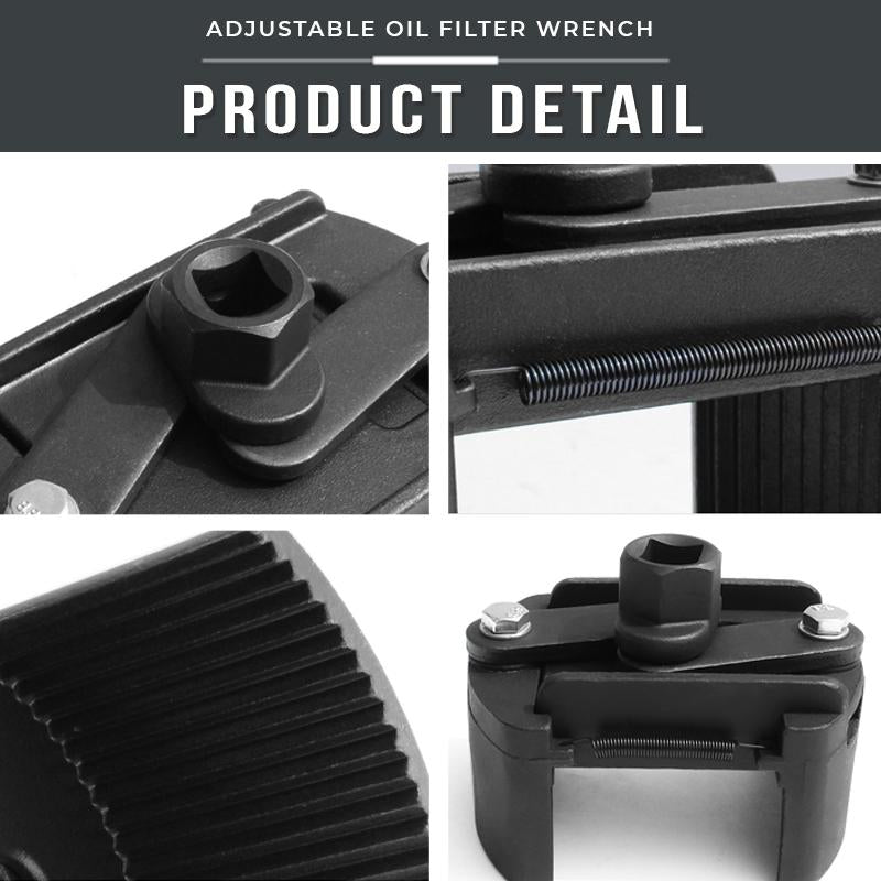 Ölfilterzange | Verstellbar 60–80 mm | Rutschfeste Greifzähne | Kompatibel mit ½-Zoll-Ratsche
