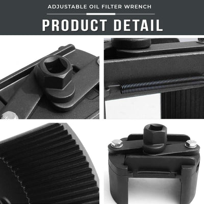 Ölfilterzange | Verstellbar 60–80 mm | Rutschfeste Greifzähne | Kompatibel mit ½-Zoll-Ratsche