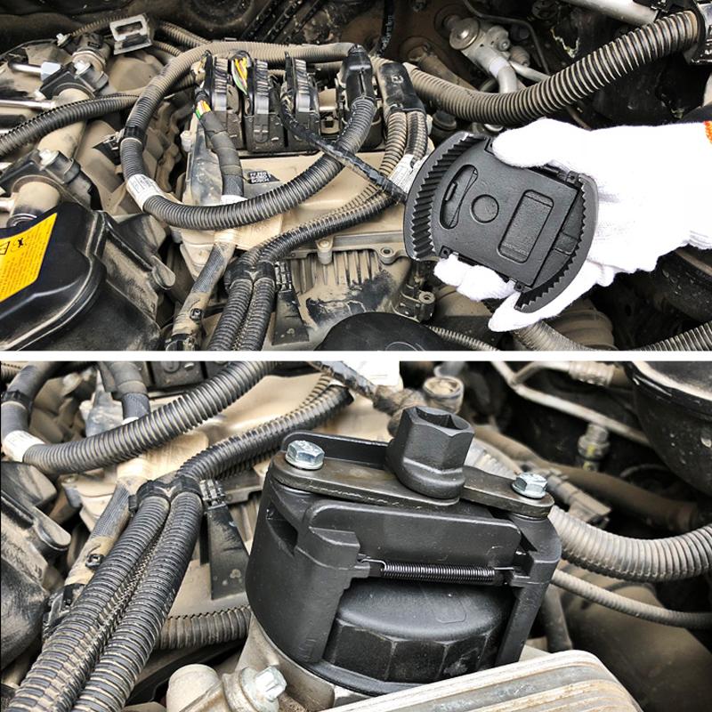 Ölfilterzange | Verstellbar 60–80 mm | Rutschfeste Greifzähne | Kompatibel mit ½-Zoll-Ratsche