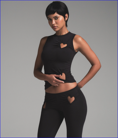 Damen Lounge Set | Herz-Details & Stretch-Komfort | Weiches, atmungsaktives Material