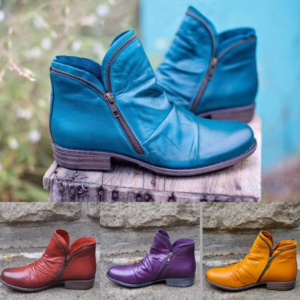 Daisy - Lederstiefel mit Reißverschluss
