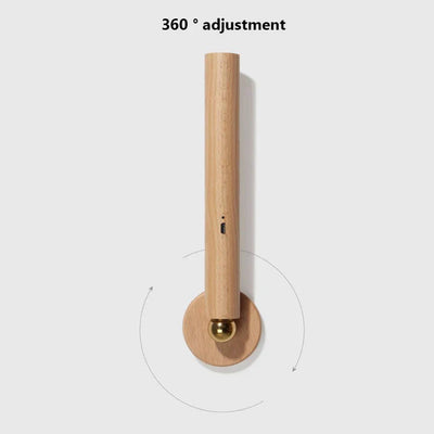 SpinStrahl™ Drehbare Lampe aus Holz