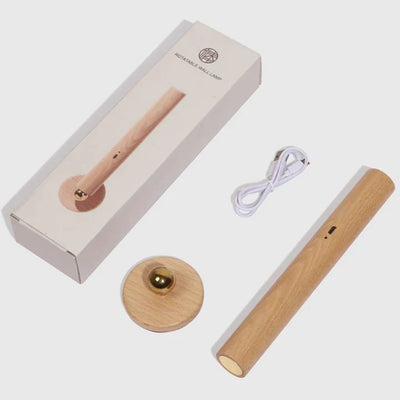 SpinStrahl™ Drehbare Lampe aus Holz