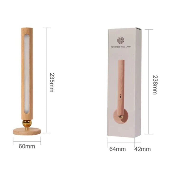SpinStrahl™ Drehbare Lampe aus Holz